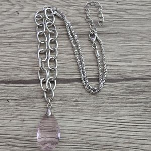 Pink Droplet Necklace